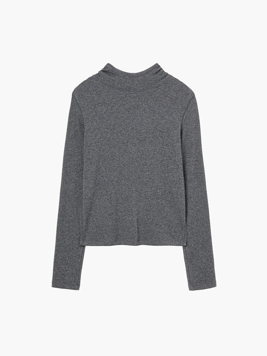 Margesherwood Highneck Hoodie Long Sleeve charcoal