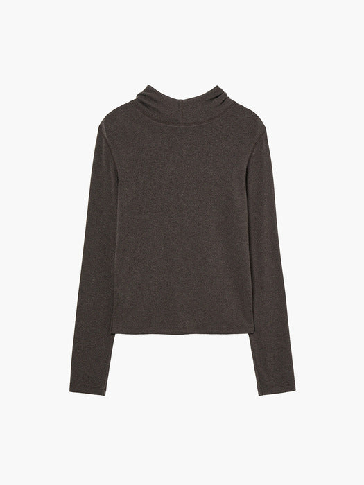 Margesherwood Highneck Hoodie Long Sleeve brown