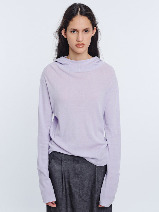 Margesherwood Highneck Hoodie Long Sleeve lavender