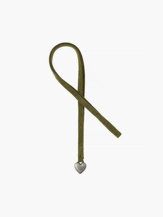 Margesherwood Heart Charm dark olive suede