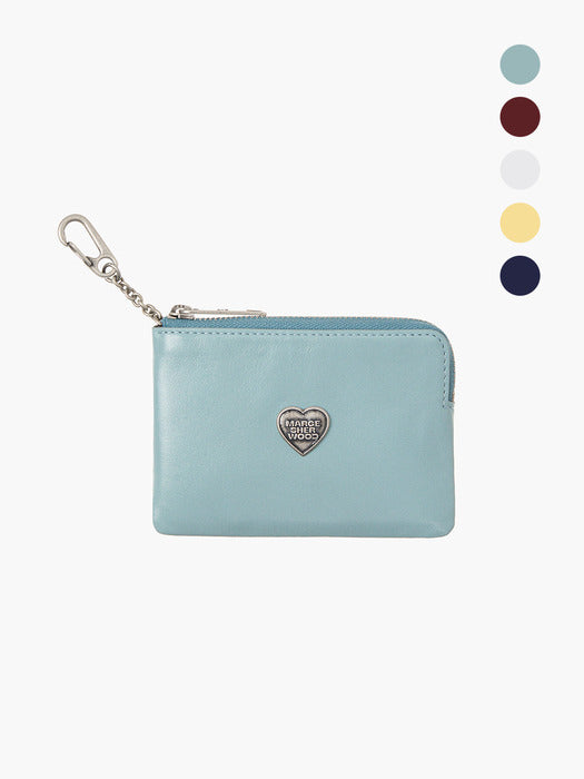 Margesherwood Heart Zipper Wallet Silver Logo