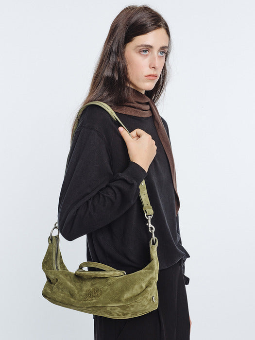 Margesherwood Dumpling EW Tote dark olive suede