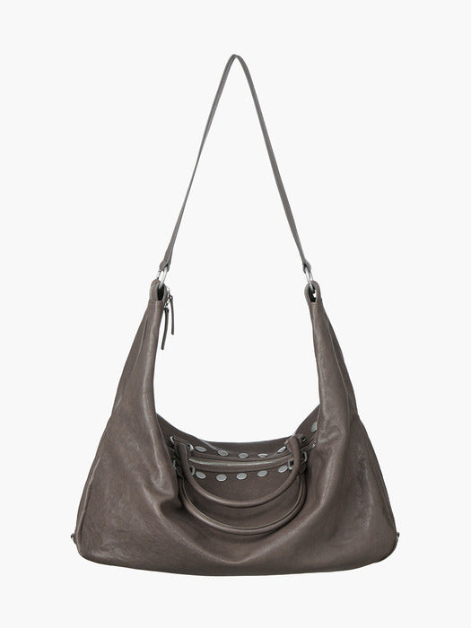 Margesherwood Dumpling Stud taupe washed nappa