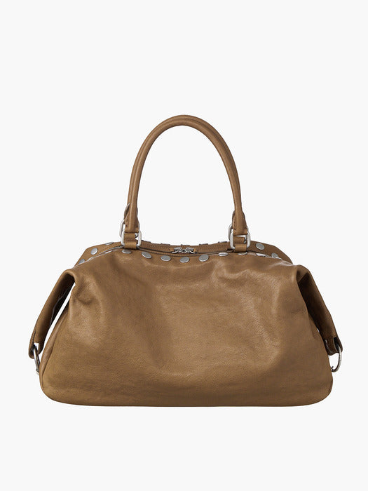 Margesherwood Dumpling Stud vintage camel washed nappa