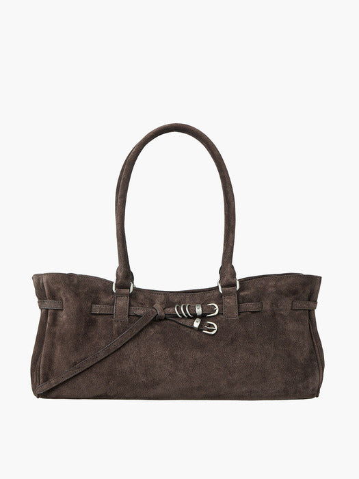 Margesherwood Soft Grandma Shoulder Bag ash brown suede