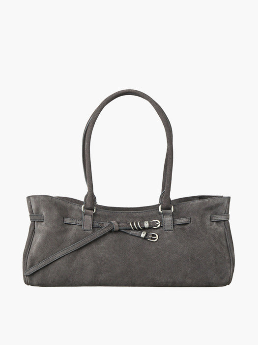 Margesherwood Soft Grandma Shoulder Bag grey suede