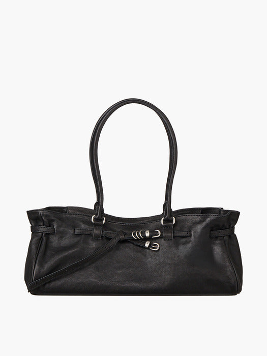 Margesherwood Soft Grandma Shoulder Bag black washed nappa