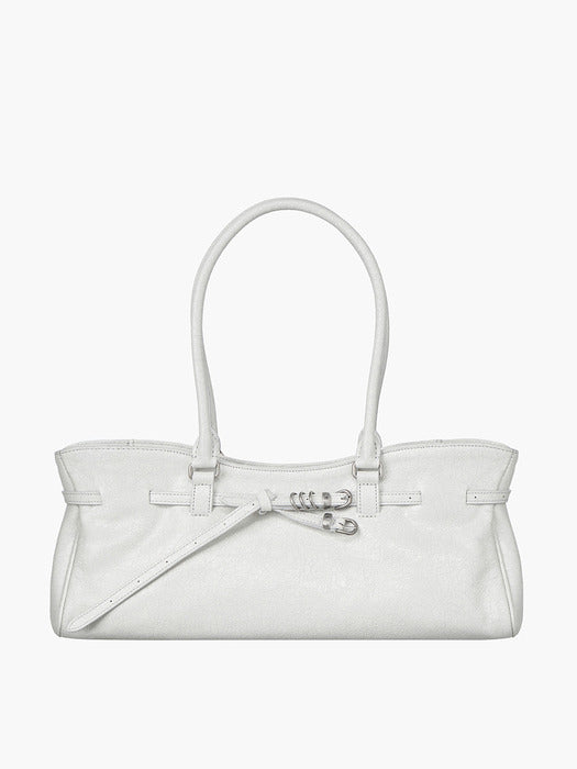 Margesherwood Soft Grandma Shoulder Bag off white cracked