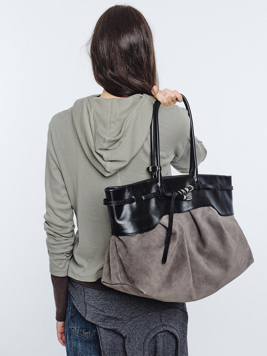Margesherwood Soft Grandma Layered Bag grey suede