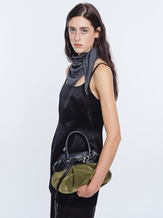 Margesherwood Soft Grandma Layered Mini Bag dark olive suede