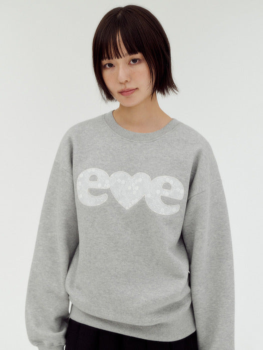 Ambler Flower lace Applique Sweatshirts (Melange)
