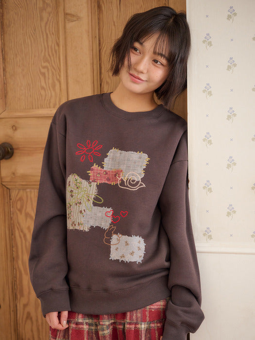 Ambler Chain Stitched Vintage Sweatshirts (Dark Brown)