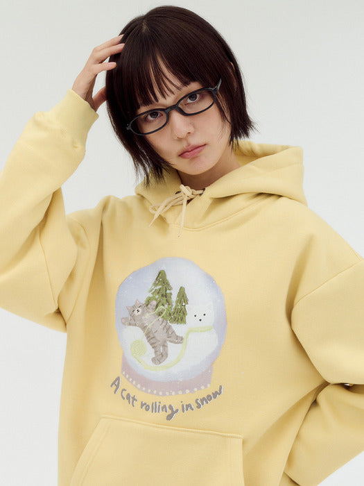 Ambler Winter Snow Cat Hoodie (Yellow)