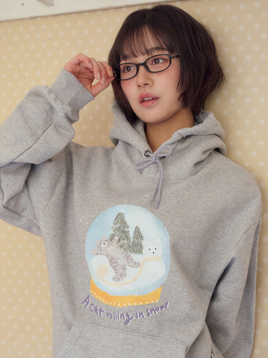 Ambler Winter Snow Cat Hoodie (Melange)