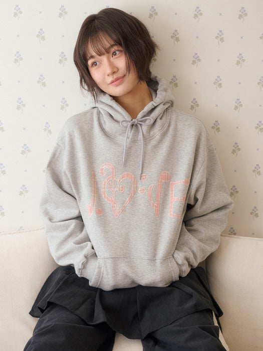 Ambler Melody Love Applique Hoodie (Melange)