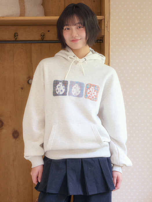 Ambler A ladybug on my wrist Applique Hoodie (Oatmeal)