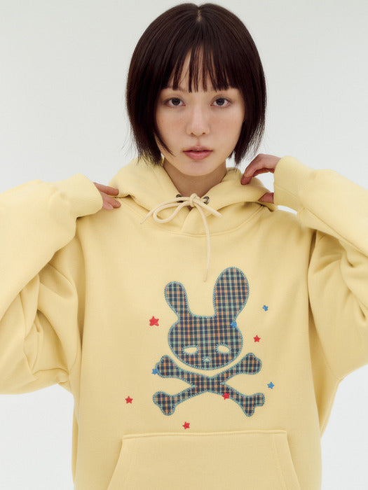 Ambler Sleepy Rabbit Applique Hoodie (Yellow)