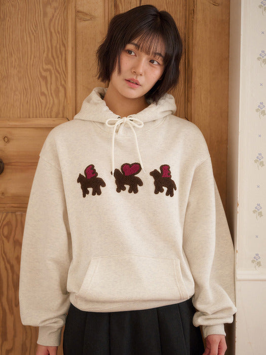 Ambler Angel Logo Boucle Hoodie (Oatmeal)