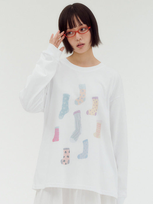 Ambler Palette Socks Long-Sleeve (White)