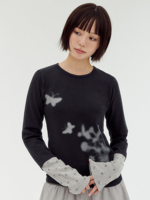 Ambler Shadow of Bloom Layered Long-Sleeve (Dark Gray)