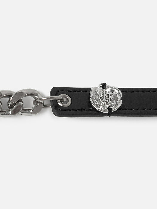 Instantfunk Chain Mix Leather Belt - Black