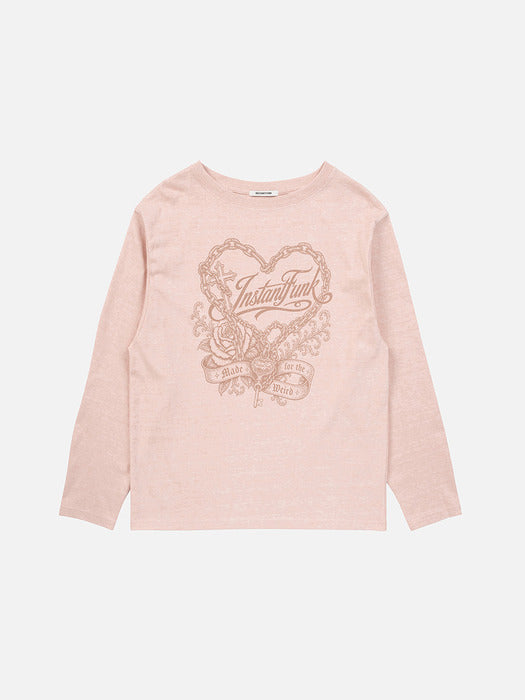 Instantfunk Oversized Heart Graphic Tee - Pink