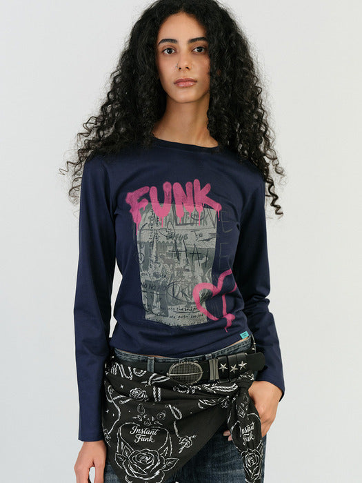 Instantfunk Vintage Funk Love Tee - Navy