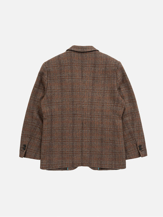 Instantfunk Essential Check Single Jacket - Brown