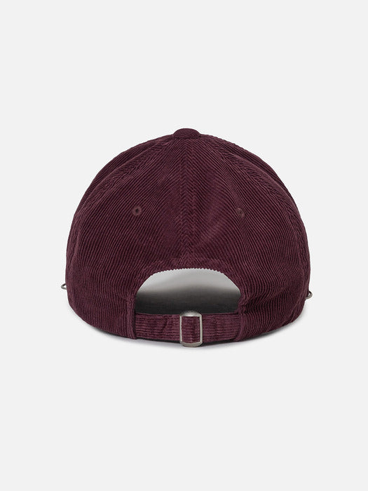 Instantfunk Peak Corduroy Ball Cap - Burgandy