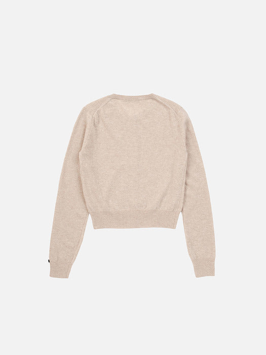 Instantfunk Essential Wool Round Cardigan - Beige