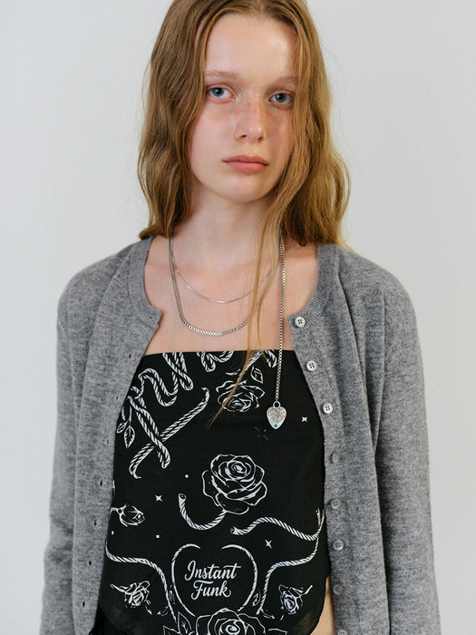 Instantfunk Essential Wool Round Cardigan - Grey