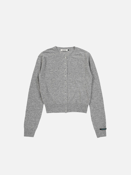 Instantfunk Essential Wool Round Cardigan - Grey