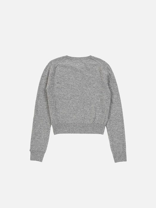 Instantfunk Essential Wool Round Cardigan - Grey