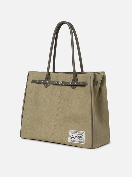 Instantfunk Oversized Canvas Tote Bag - Olive