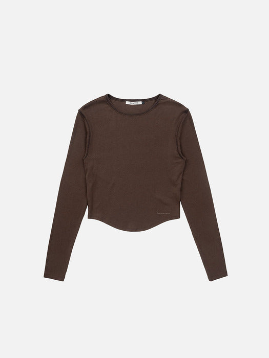 Instantfunk Round Hem Line Tee - Brown