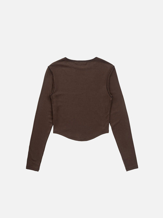 Instantfunk Round Hem Line Tee - Brown