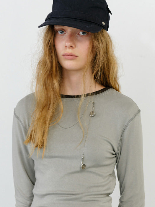 Instantfunk Round Hem Line Tee - Light Grey