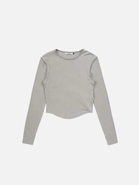 Instantfunk Round Hem Line Tee - Light Grey