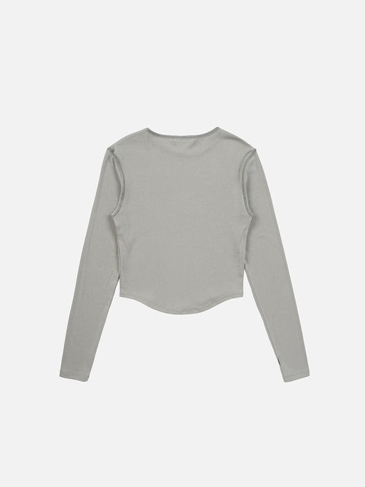 Instantfunk Round Hem Line Tee - Light Grey