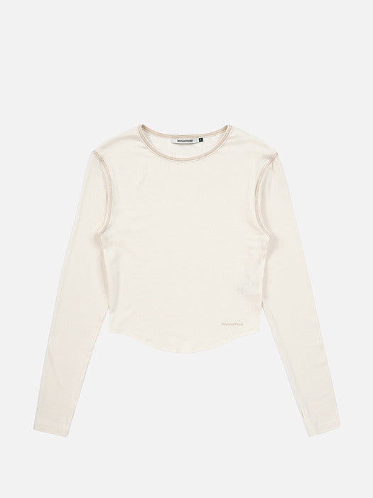 Instantfunk Round Hem Line Tee - Ivory