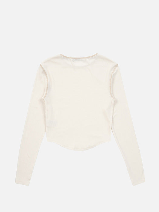 Instantfunk Round Hem Line Tee - Ivory