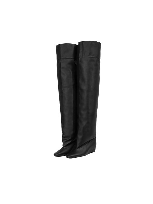 Osoi Cuff High Boots [BLACK]