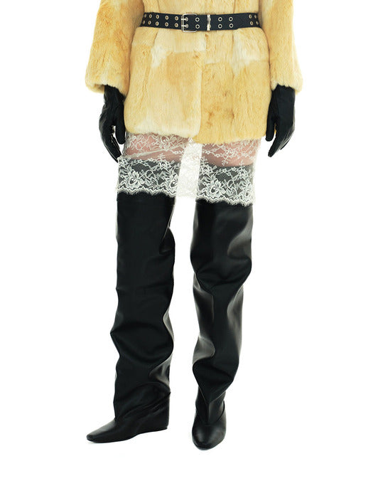 Osoi Cuff High Boots [BLACK]