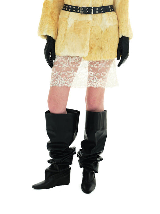 Osoi Cuff High Boots [BLACK]