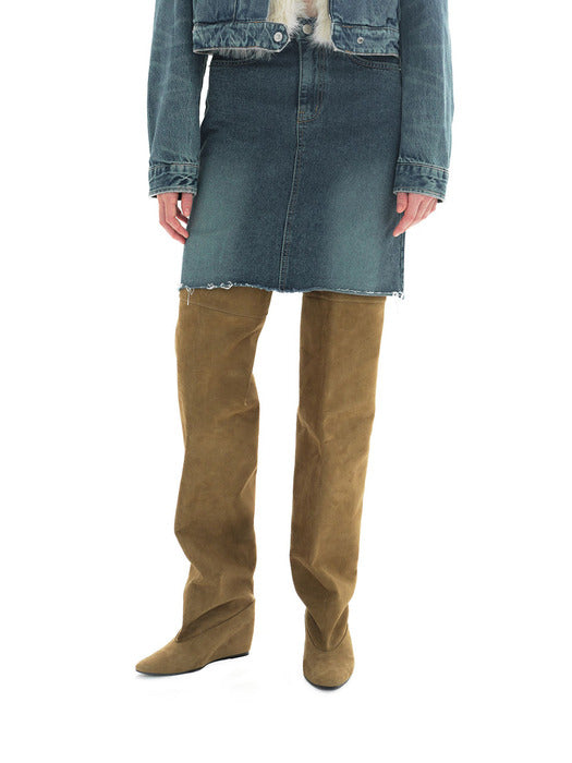 Osoi Cuff High Boots [TAUPE SAND]