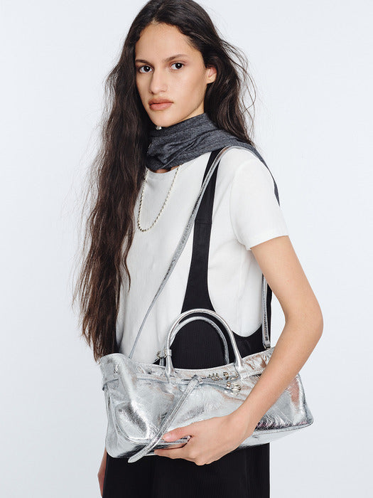 Margesherwood Grandma Used Bag silver crinkle