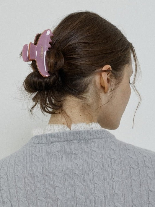 Depound lettering logo hair claw - pink