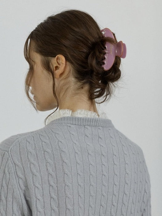 Depound lettering logo hair claw - pink