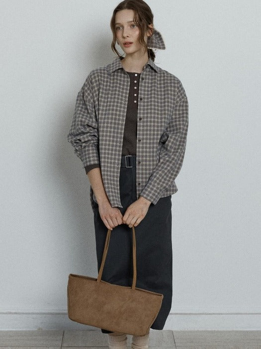 Depound moody wide bag (suede) - camel