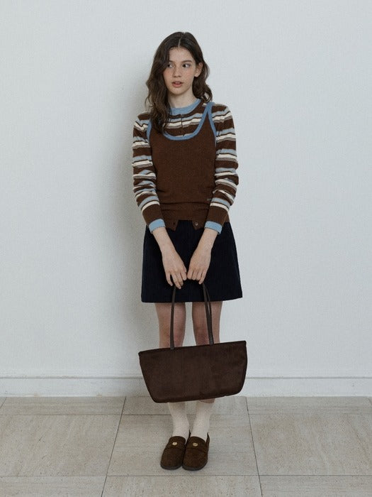 Depound moody wide bag (suede) - brown